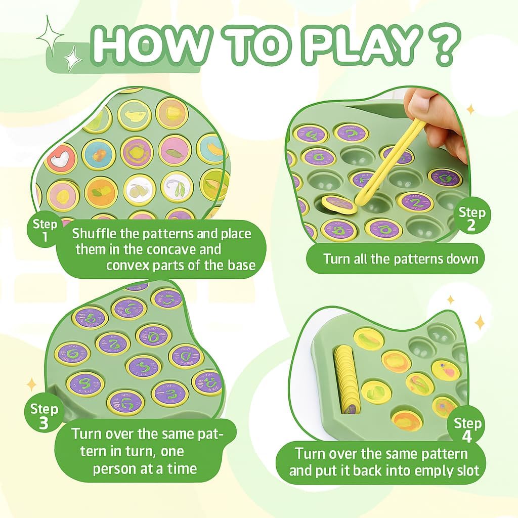 Animal Memory Flip Chess Game Montessori Matching Puzzle Board Game