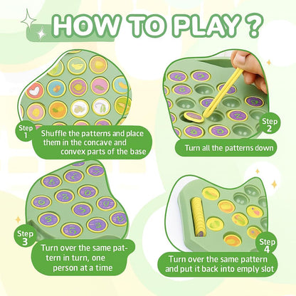 Animal Memory Flip Chess Game Montessori Matching Puzzle Board Game