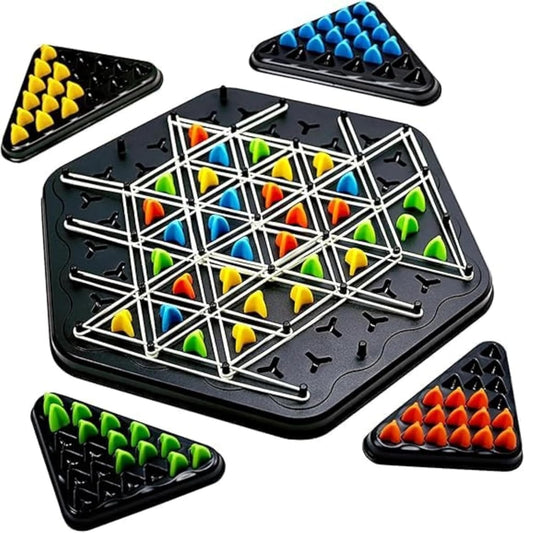 Chain Triangle Chess Triggle Rubber Band Game Strategy Building Board Games