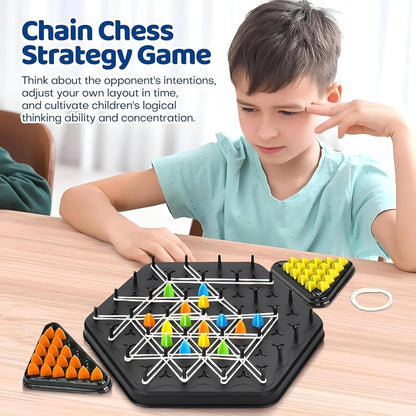 Chain Triangle Chess Triggle Rubber Band Game Strategy Building Board Games